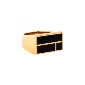 AURELIE BIDERMANN onyx bianca cocktail ring (size 6)