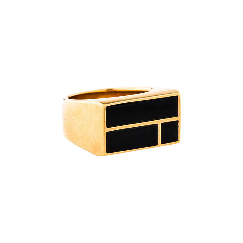 AURELIE BIDERMANN onyx bianca cocktail ring (size 6)