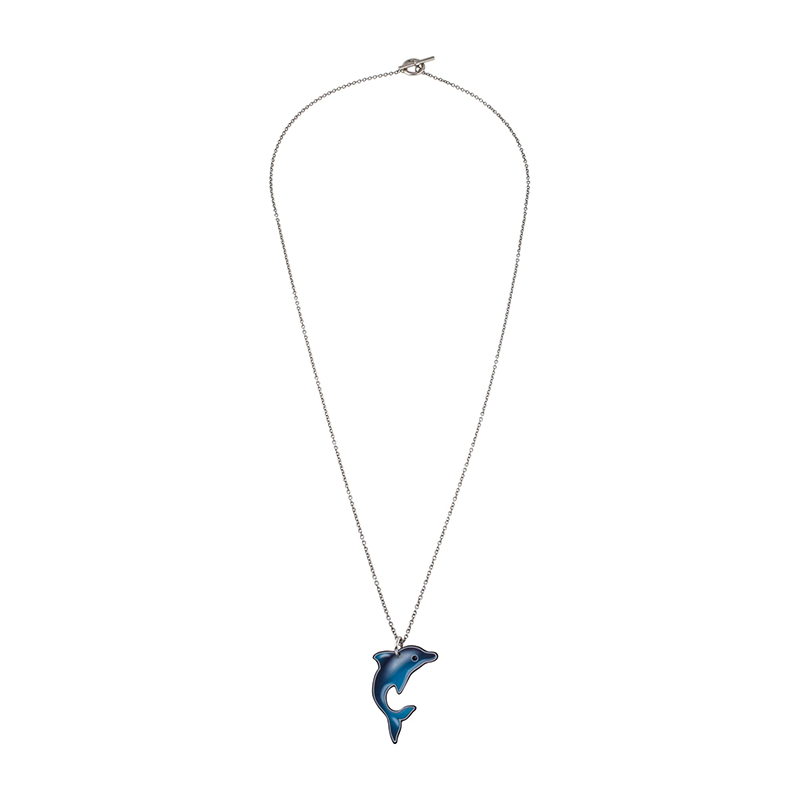 CELINE enamel dolphin charm necklace