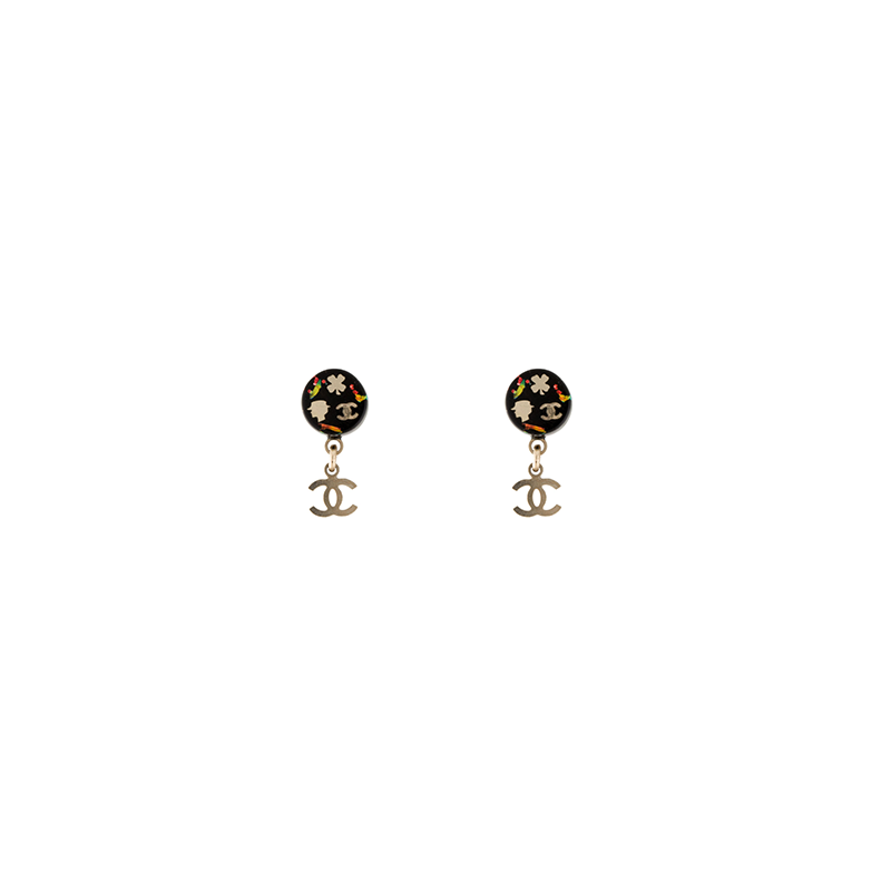 Chanel resin cc drop earrings